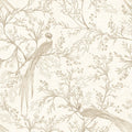Bird Toile Wallpaper - Stone