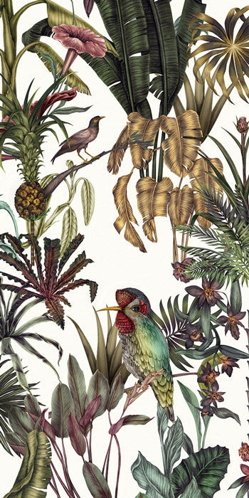 Birds Birds Mural Wallpaper - White