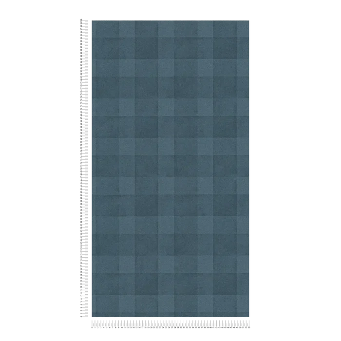 Bistro Plaid - Checkered Wallpaper - Blue