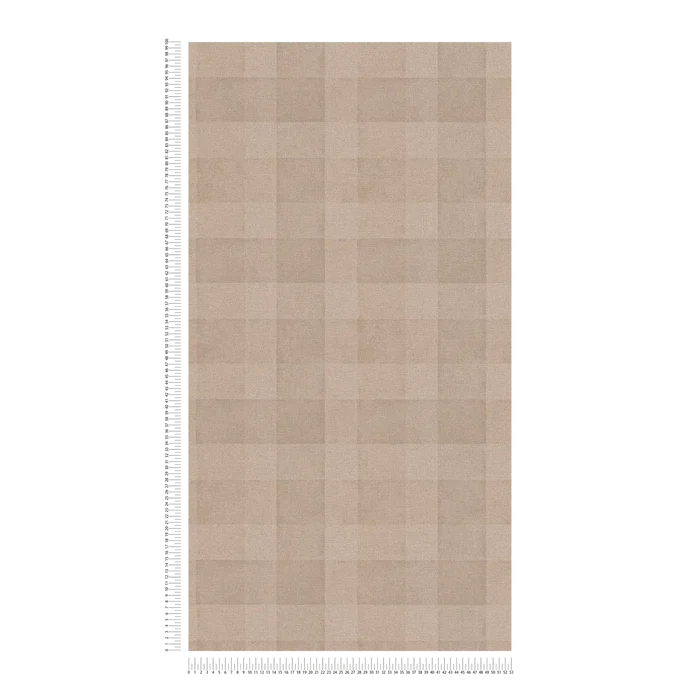 Bistro Plaid - Checkered Wallpaper - Brown