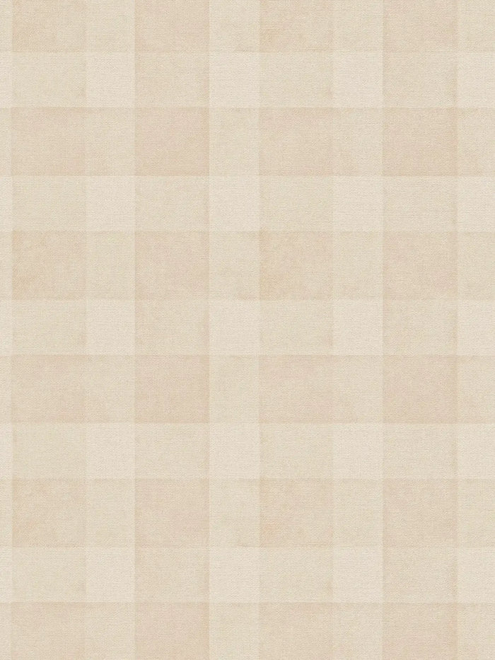 Bistro Plaid - Checkered Wallpaper - Cream