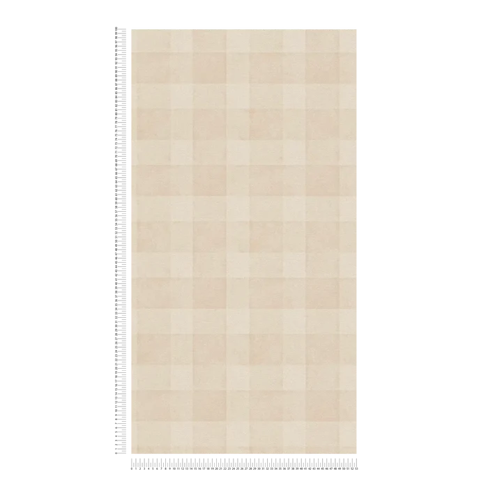 Bistro Plaid - Checkered Wallpaper - Cream