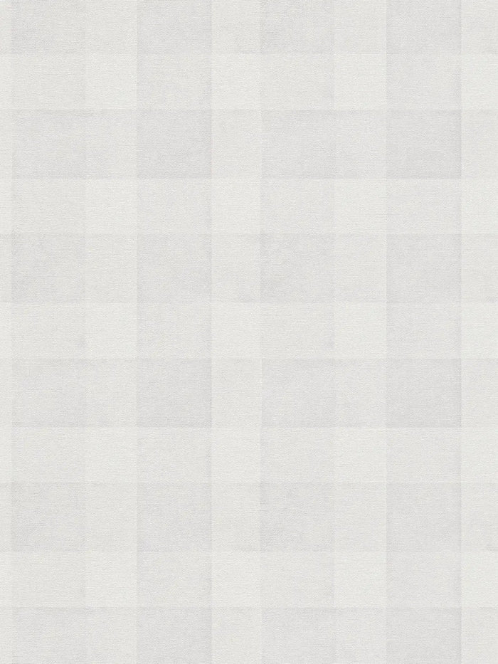 Bistro Plaid - Checkered Wallpaper - Grey