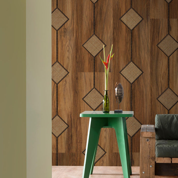 Cane Diamond Webbing Wallpaper 5 Colours NZ-Wallpaper