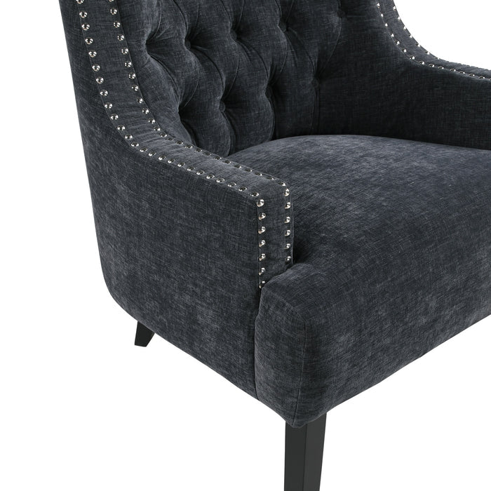 Black Nailhead Accent Chair - Adams Furniture