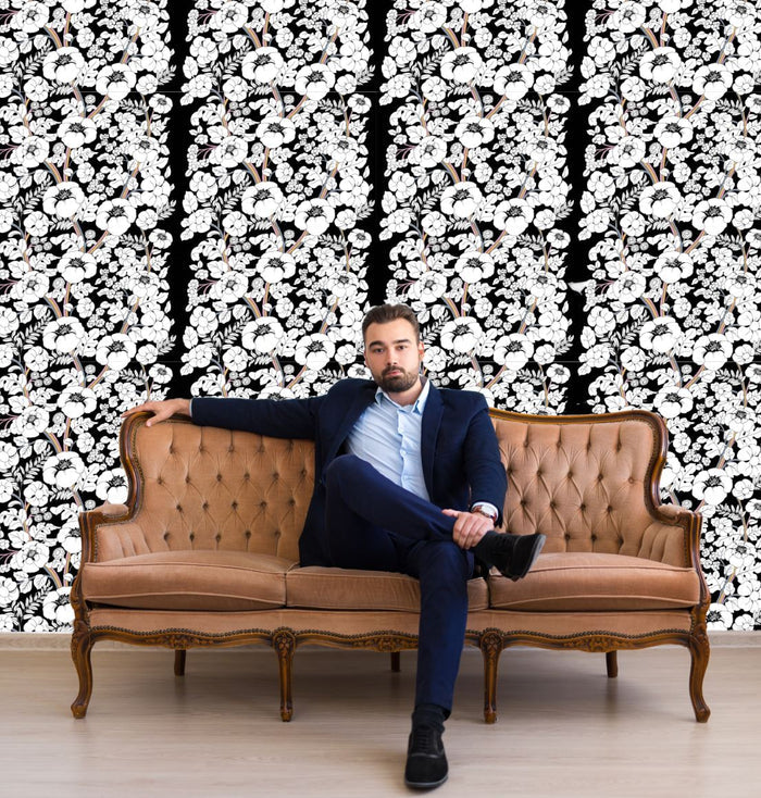 Black Rainbow Custom Sized Wallpaper Mural (per m2)
