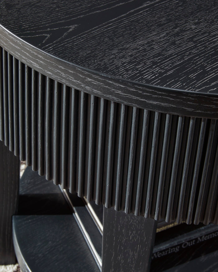 Black Round End Table - Adams Furniture