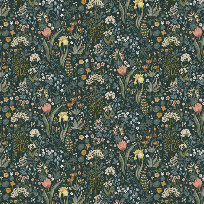 Bloomsterhav Wallpaper - Ink/Blue