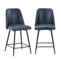 Blueberry Faux Leather Upholstered Stool (Set of 2) - Adams Furniture