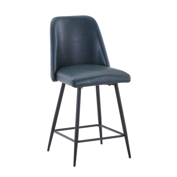 Blueberry Faux Leather Upholstered Stool (Set of 2) - Adams Furniture