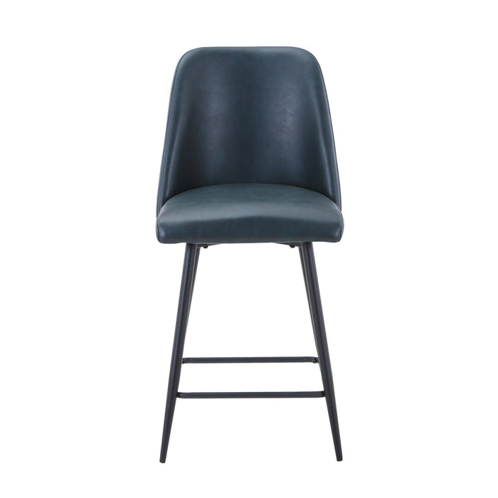 Blueberry Faux Leather Upholstered Stool (Set of 2) - Adams Furniture