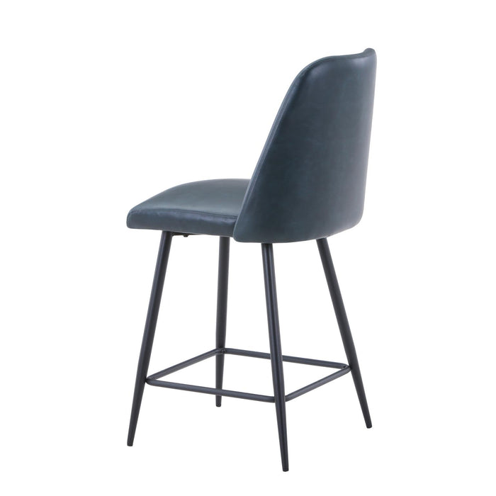 Blueberry Faux Leather Upholstered Stool (Set of 2) - Adams Furniture