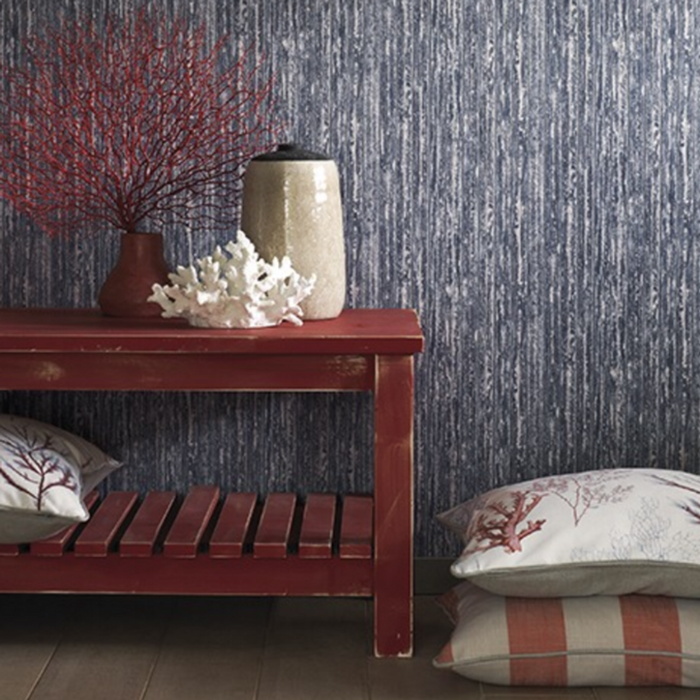 Bordage textured Vinyl Wallpaper - Blue