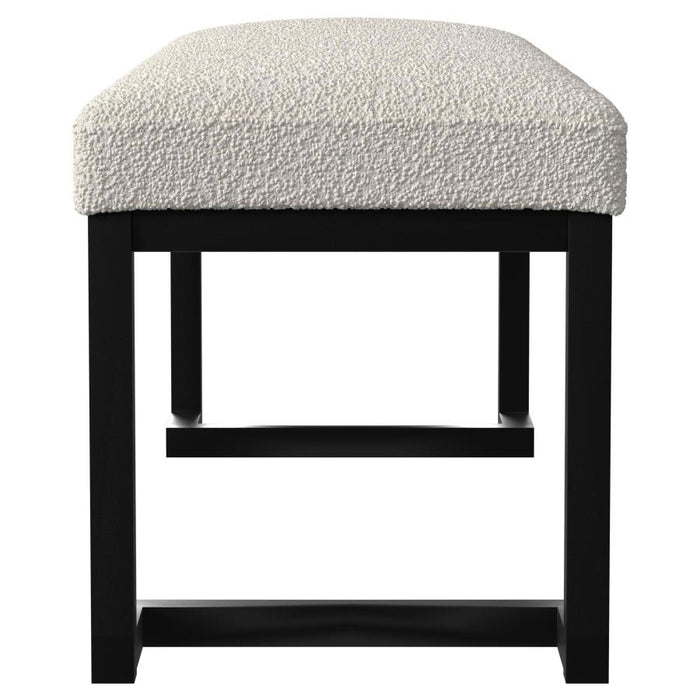 Boucle Upholstered Tufted Accent Bench Vanilla - Adams Furniture