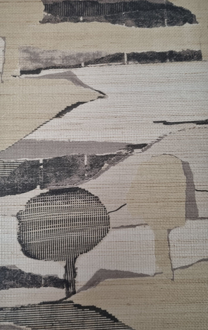 Boulevard Abstract Mountains - Black and Gold - Custom Sized Wallpaper Mural (per m2)