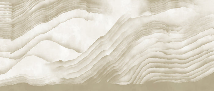 Boulevard Cloudy Peak Texture Plus - White + Sepia - Custom Sized Wallpaper Mural (per m2)