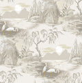 Boulevard Egret Park CORK - Light Grey + Gold - Custom Sized Wallpaper Mural (per m2)