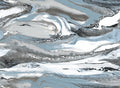 Boulevard Marble CORK - Blue + Gold - Custom Sized Wallpaper Mural (per m2)