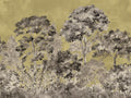 Boulevard Watercolour Tree - Green Ochre - Custom Sized Wallpaper Mural (per m2)