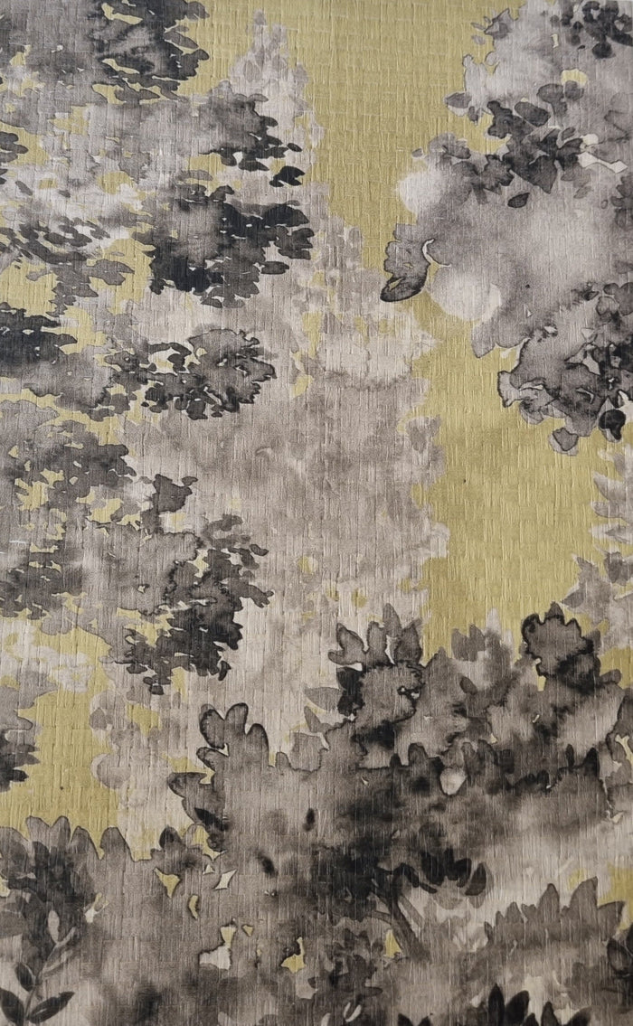 Boulevard Watercolour Tree - Green Ochre - Custom Sized Wallpaper Mural (per m2)