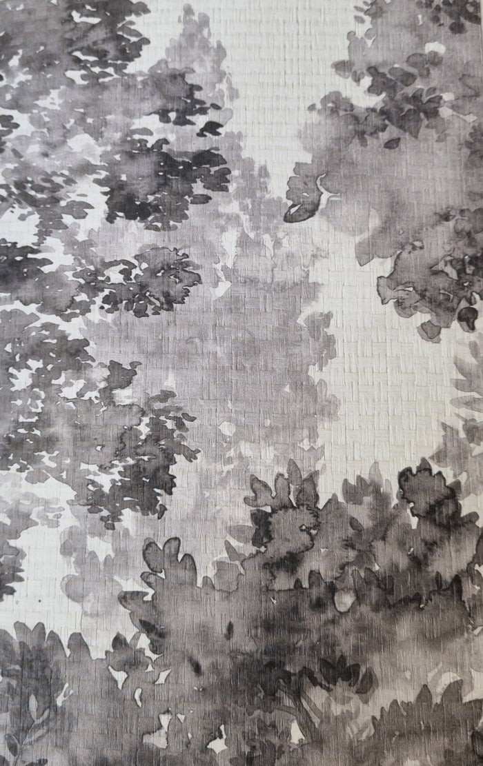 Boulevard Watercolour Tree - White + Grey - Custom Sized Wallpaper Mural (per m2)