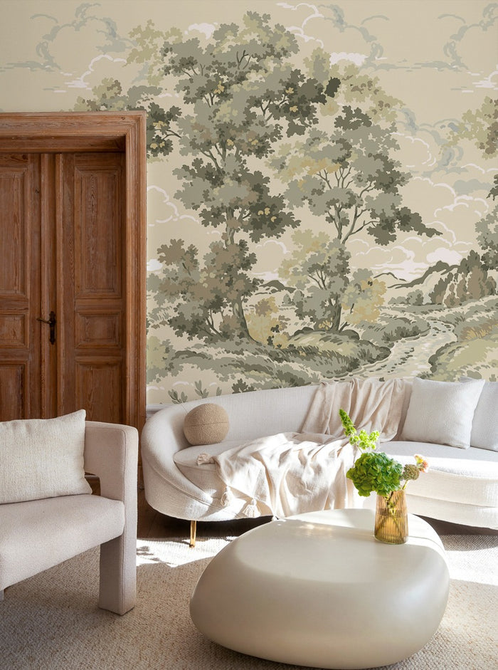 Boulogner Forest - Custom Sized Wallpaper Mural (per m2) - Beige