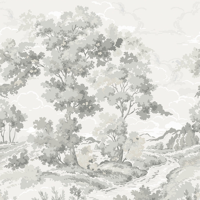 Boulogner Forest - Custom Sized Wallpaper Mural (per m2) - Light Grey