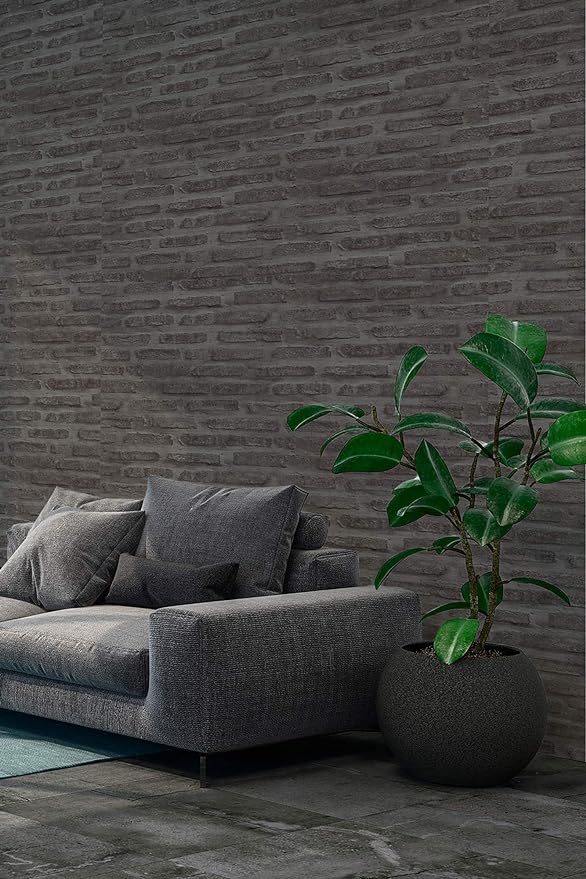 Brick Wallpaper - Black