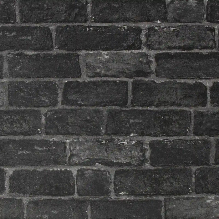 Brick Wallpaper - Black