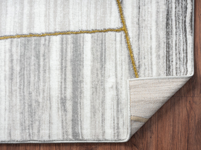 Brooklyn Grey, White and Gold Runner - Adams Furniture