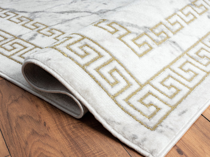 Brooklyn Grey, White and Gold Runner - Adams Furniture