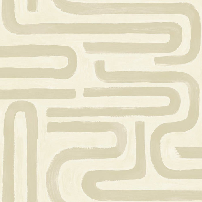 Brushed Geo – Hand Painted Geometric Wallpaper – Neutral