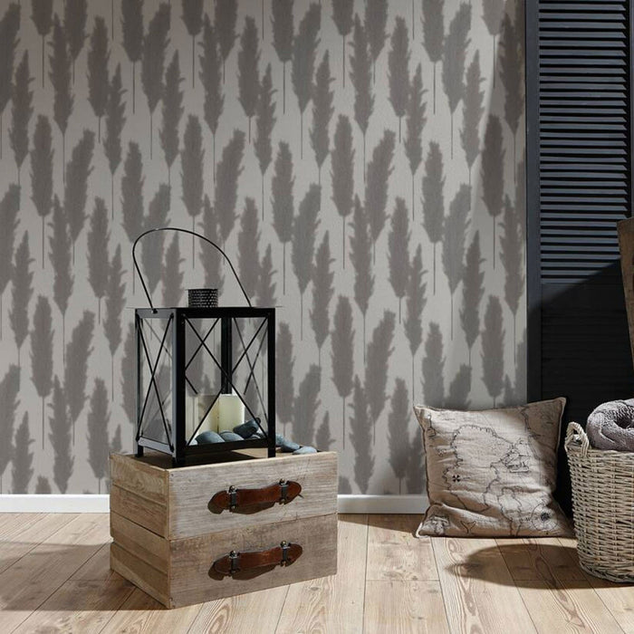 Brushed Grass Wallpaper - Charcoal