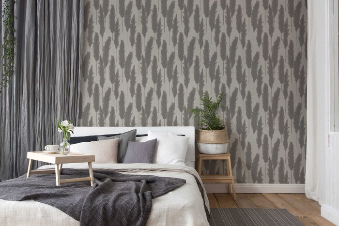 Brushed Grass Wallpaper - Charcoal