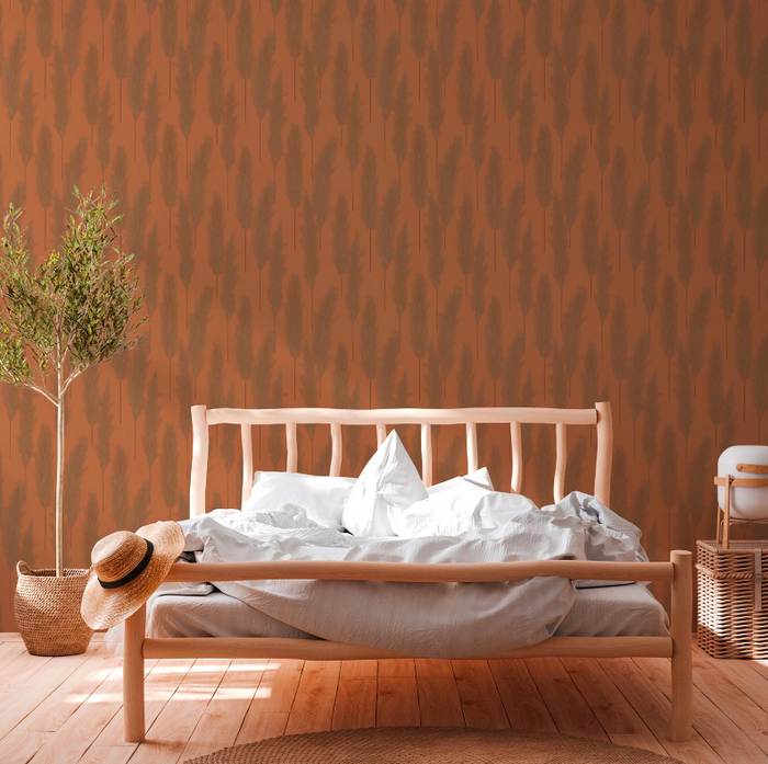 Brushed Grass Wallpaper - Copper