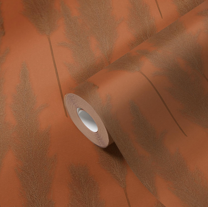 Brushed Grass Wallpaper - Copper