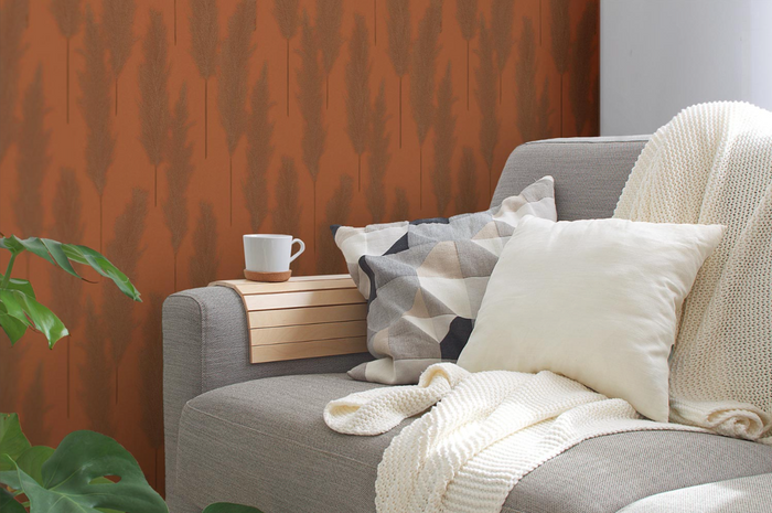 Brushed Grass Wallpaper - Copper