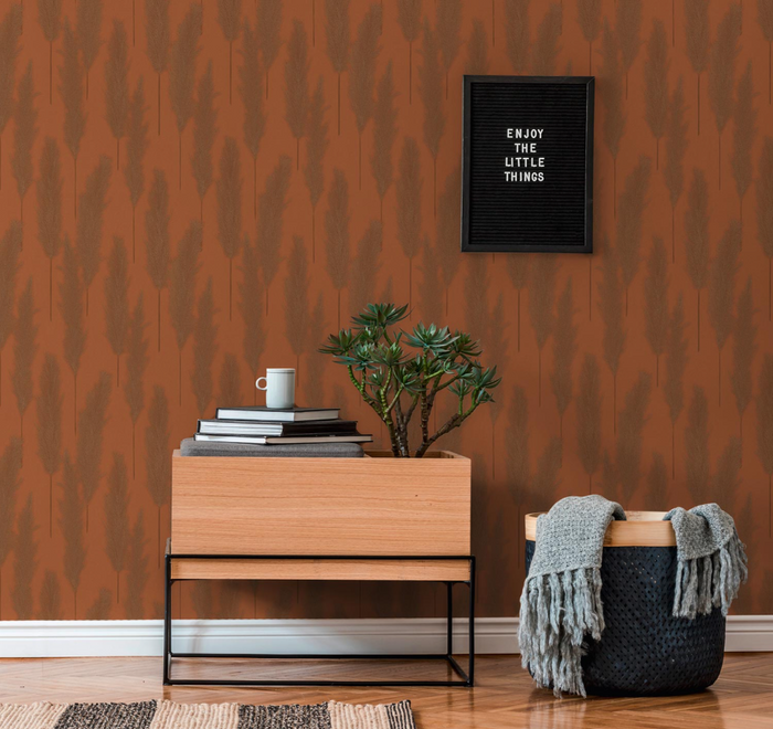 Brushed Grass Wallpaper - Copper