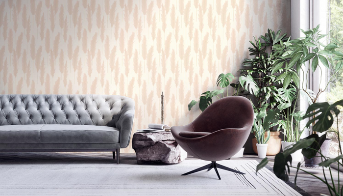 Brushed Grass Wallpaper - Cream