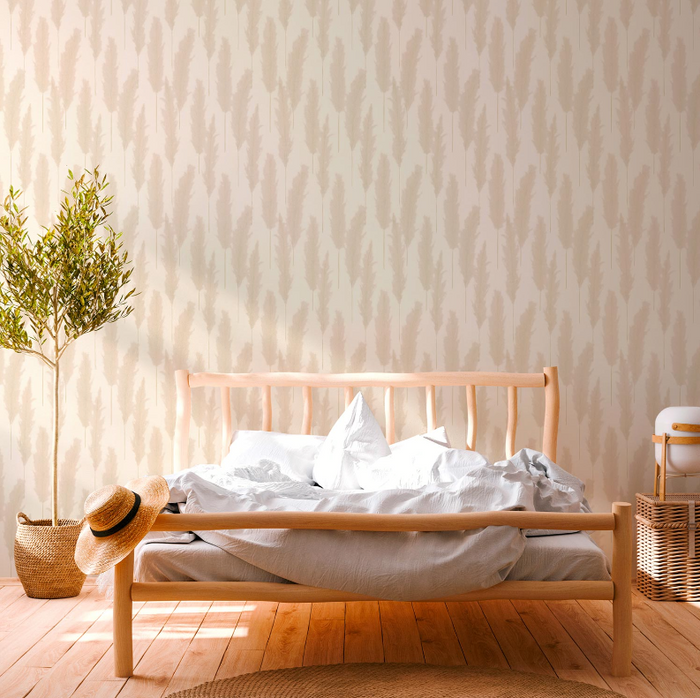 Brushed Grass Wallpaper - Cream