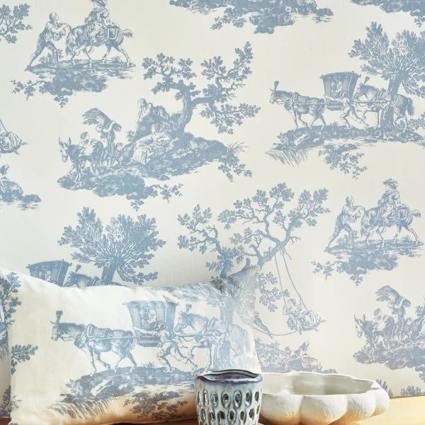 Cadence Wallpaper - Bleu Porcelaine