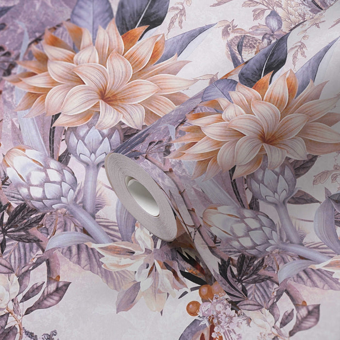Calm Tropics – Floral Wallpaper – Grey