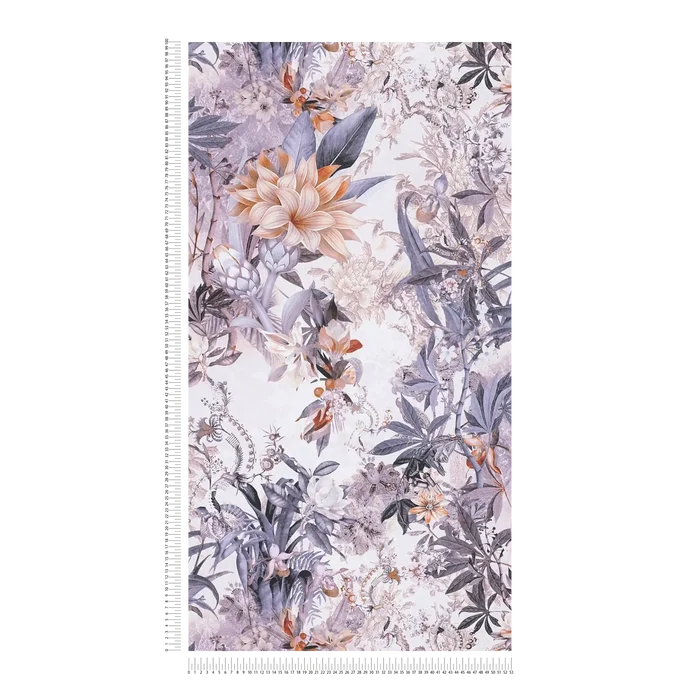 Calm Tropics – Floral Wallpaper – Grey