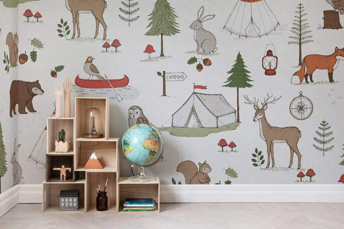 Camping Trip - Multi - Custom Sized Mural Wallpaper (per m2)