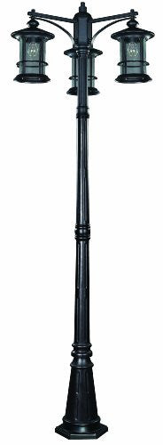 Canarm IOL156BK Treehouse 3-Light Outdoor Post-Light