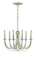 Candice Olson Shelby 6 x 60-Watt Light Candle Base Chandelier, Chrome with Crystal Ornament and Clear Beads