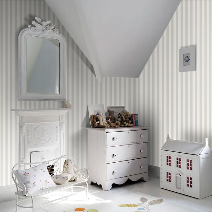 Candy Stripe Wallpaper - Bone