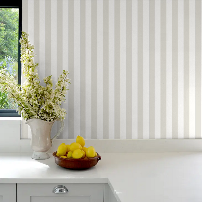 Candy Stripe Wallpaper - Bone
