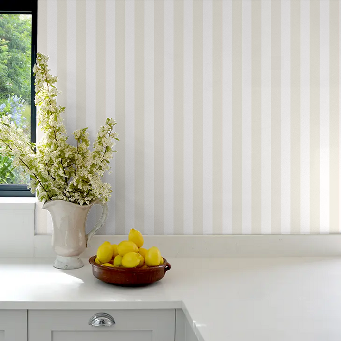 Candy Stripe Wallpaper - Parchment
