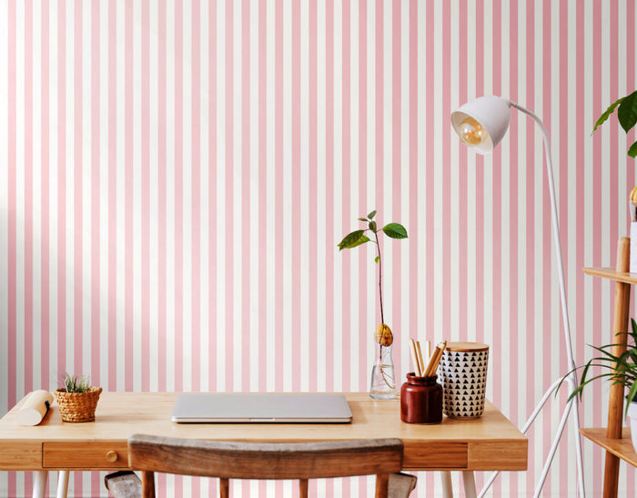 Candy Stripe Wallpaper - Rose
